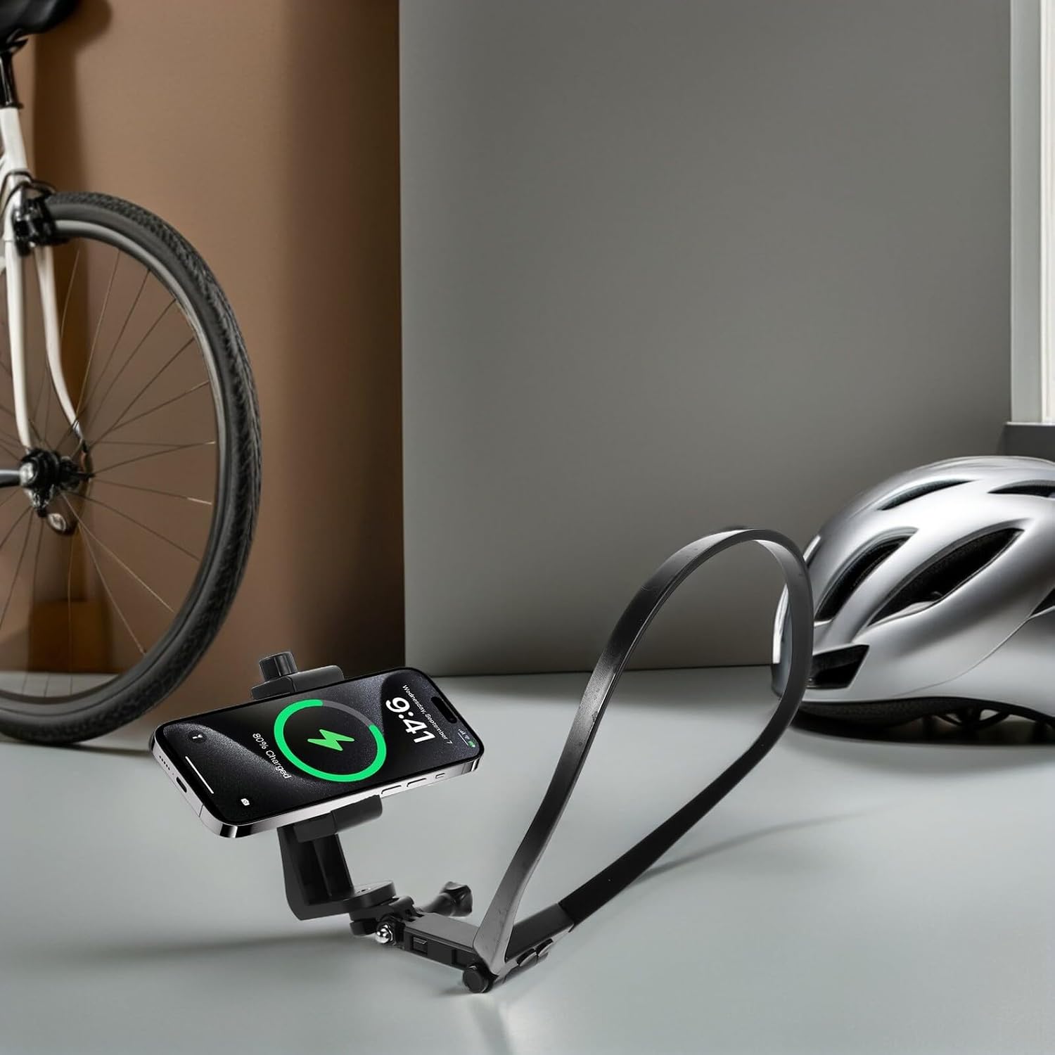 Vaguelly Flexible Neck Phone Mount and Camera Chest Holder for Outdoor Cycling POV Recording, Hands-Free Vlog Stand with Adjustable Phone Clamp for Live Streaming and Fitness