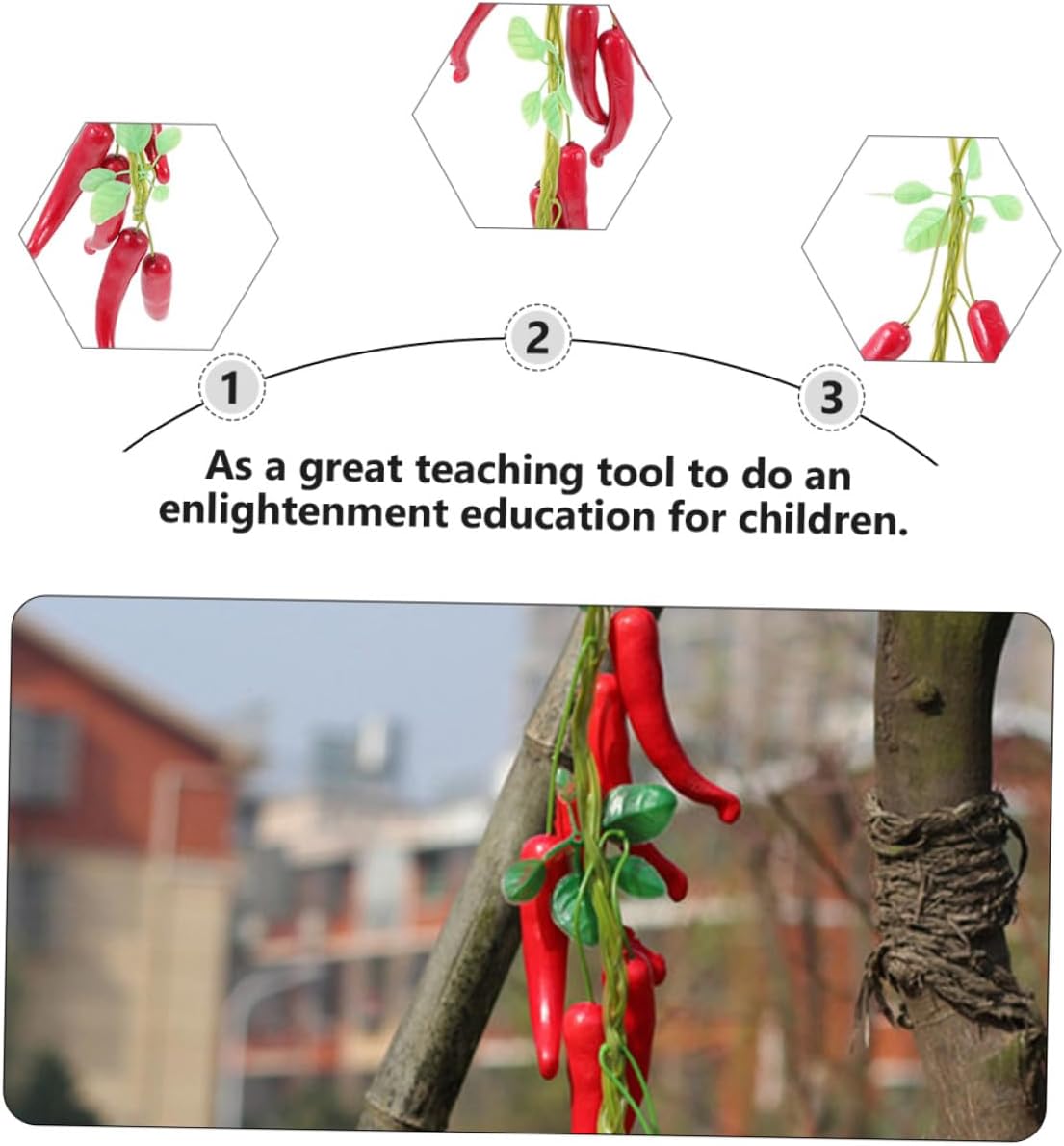 Luxshiny 4pcs Simulation Chili Decor Lifelike Artificial Pepper Pendants Farmhouse Kitchen Hanging Ornaments for Thanksgiving Harvest Food Party Photography Props