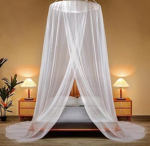 Mosquitera Cama, Mosquitera Premium Cama Doble, Canopy De Mosquitera Universal, Cortina De Cama con Cúpula-Cifrado Malla Anti Mosquitos a Prueba De Insectos Interior y Exterior Universal