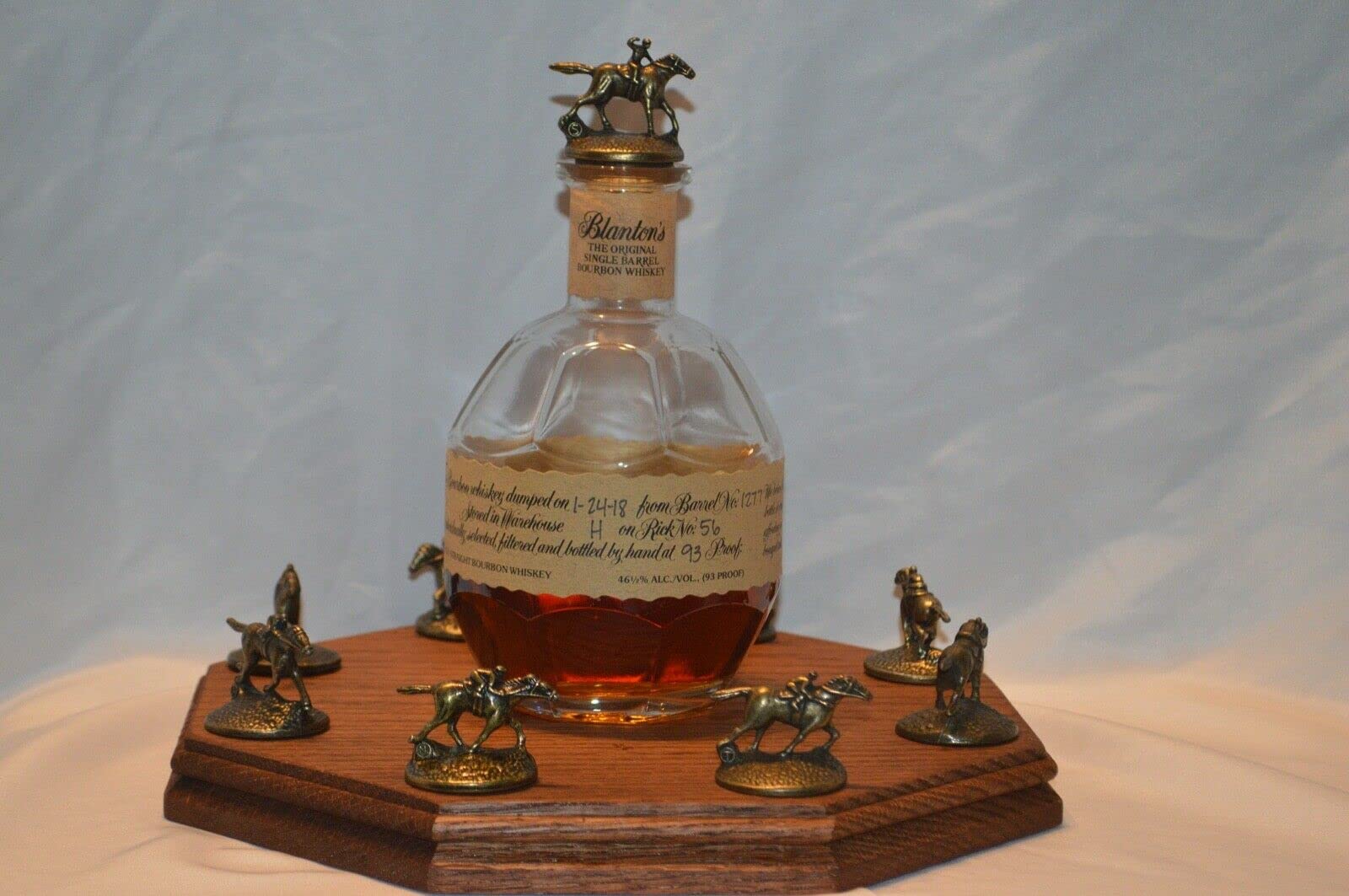 Buy Illuminated Blanton's Bourbon Cork Stopper Display Octagon Oak