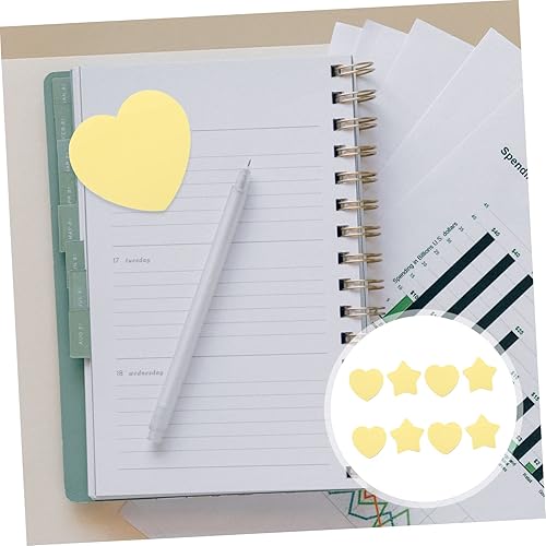 Miniatura 6 de KALLORY 8pcs Sticky Paper Office Writing Stickers Portable Sticker Bookmark impresora de Sticker Label Modeling Paper Pad Heart-Shaped Student Post