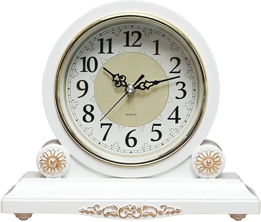 Mantel Clocks for Living Room Decor with Silent Movement Battery Operated Table Clock Vintage Table Clock Quartz Movement Suitable for Living Room and Bedroom Mantel