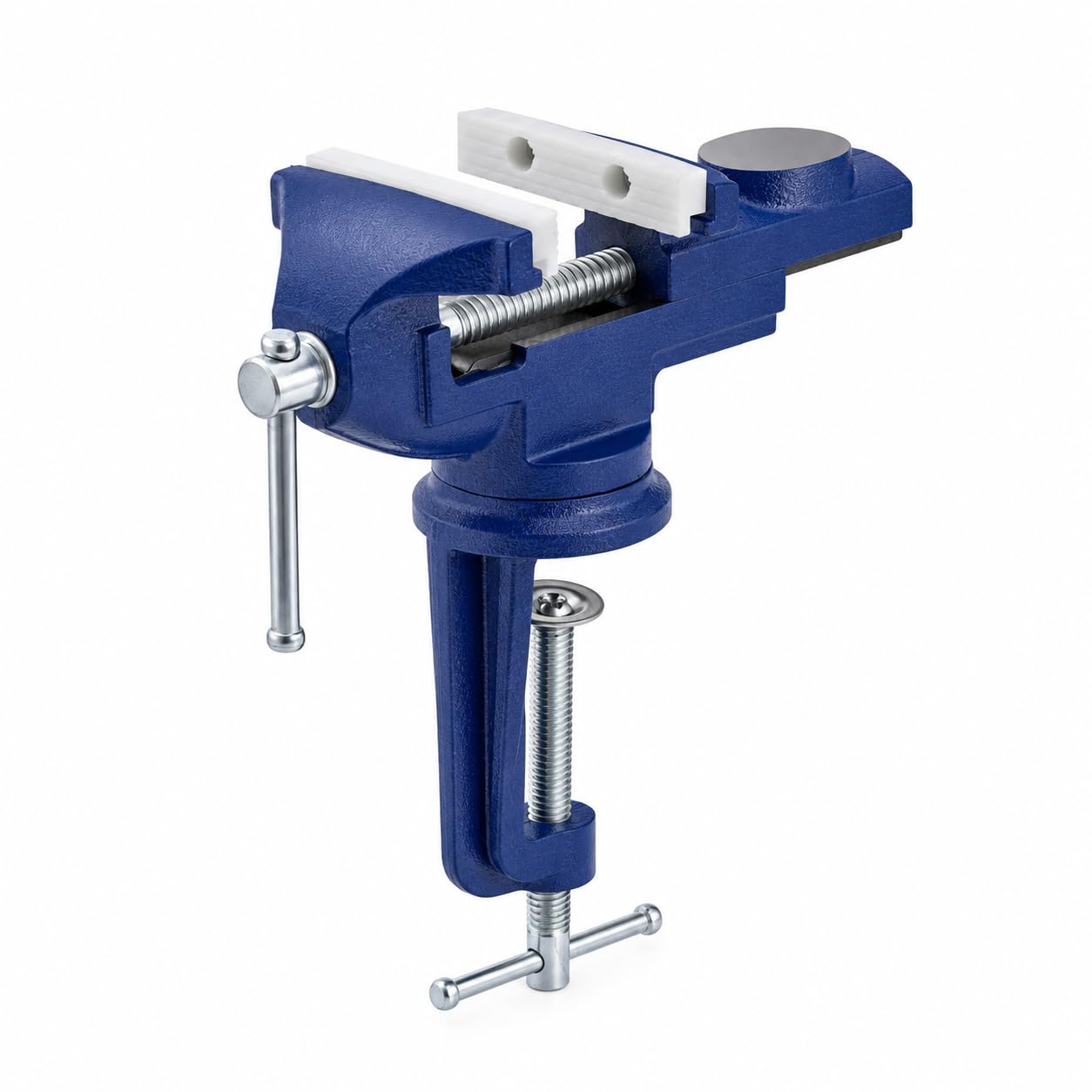 KATSU Tools Portable 3.2" Clamp-On Table Vice with Nylon Jaws, Swivel Base