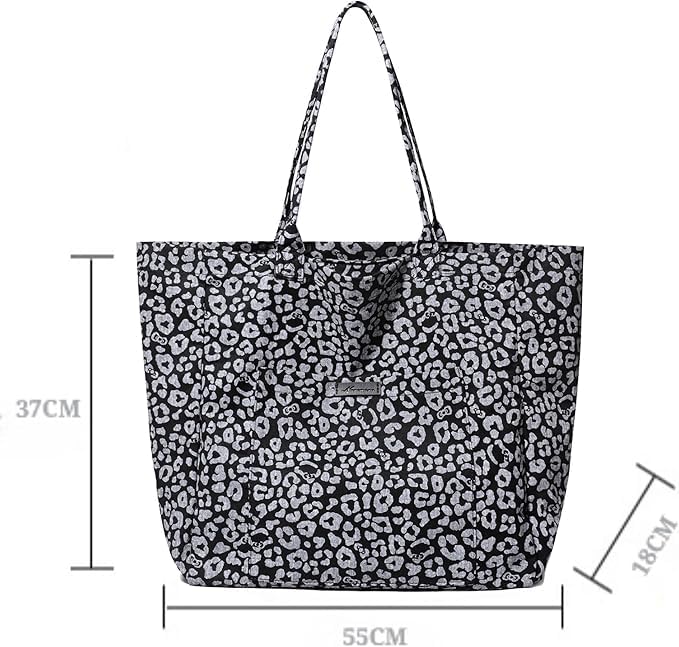 LOTAZAVA Leopard Print Tote Bag for Women Large Leopard Handbag Purse Fashion Shoulder Bag Women Shopper Travel Work - Image 4