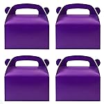 Oletx 30-Pack Dark Purple Party Favor Treat Boxes, Goodie Boxes, Gable Paper Gift Boxes with Handles. Perfect for Purple Birthday Party Baby Shower Decoration Supplies