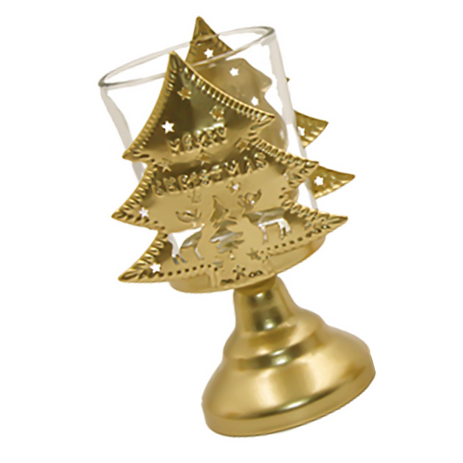 Pangboer Golden Christmas Tre Unique Candleholder Decorative Candlestick Elegant Metal Holder For Christmas Dining Candlelighting Holder