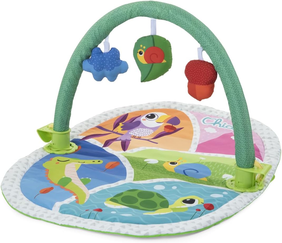 Chicco - Next2Me Compatible 3 in 1 Activity Gym, Multifunctional Baby Gym with Soft Children's Mat, Play Arch with 3 Pendants and Cot Panel, 0+ Months