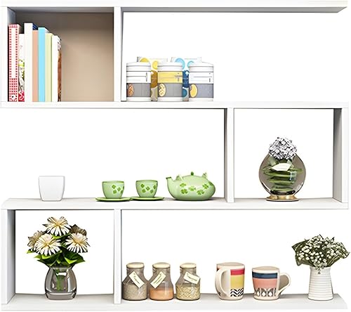 Miniatura 4 de LITFAD Estante flotante para decoración de pared, estantería de madera de ingeniería, estante de pared para sala de estudio, oficina, sala de estar,