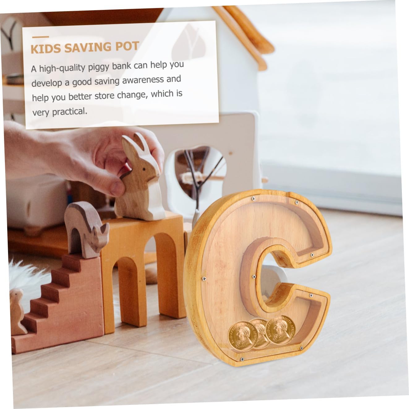 HANABASS Creative Home Saving Pot Letter Designed Coin Jar Fashion Saving Jar for Boys and Girls