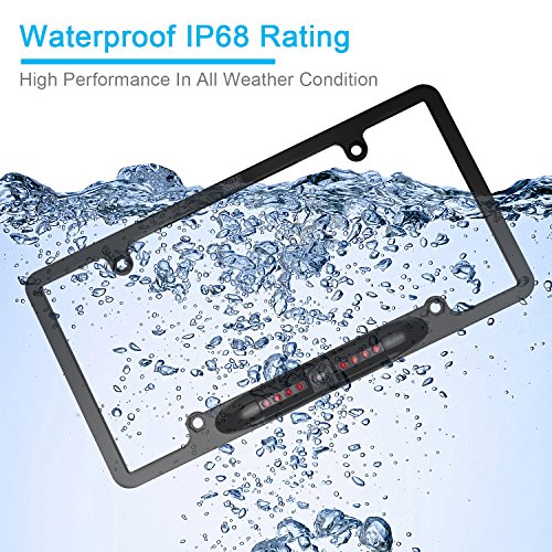 Dallux Car License Plate Frame Rearview Backup Camera, Reverse Camera With Night Vision Hd Waterproof 170 Degree Wide Viewing Angle Reversing Cam System #TOP4
