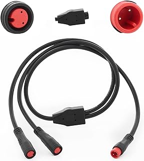 Electric Bike Y-Split Extension Cable 1T2 Extension Wire with Water Proof Connector for Ebike Light, Gear Sensor and Brake in Ebike Conversion Kit