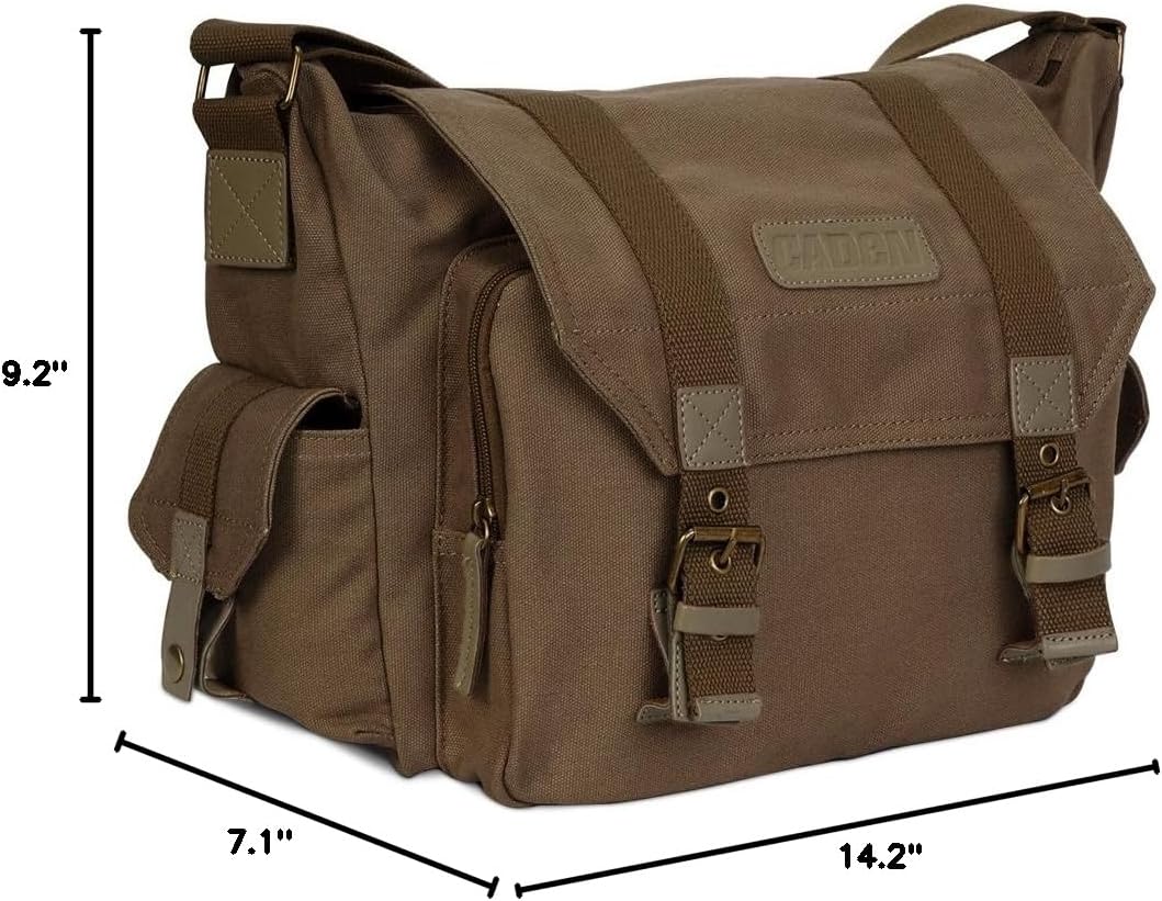 CADeN Camera Bag Case Canvas Compatible for Nikon, Canon, Sony DSLR/SLR Mirrorless Camera with Tripod Holder, Camera Shoulder Messenger Bag for Men/Women (1.0 Brown) - Image 11