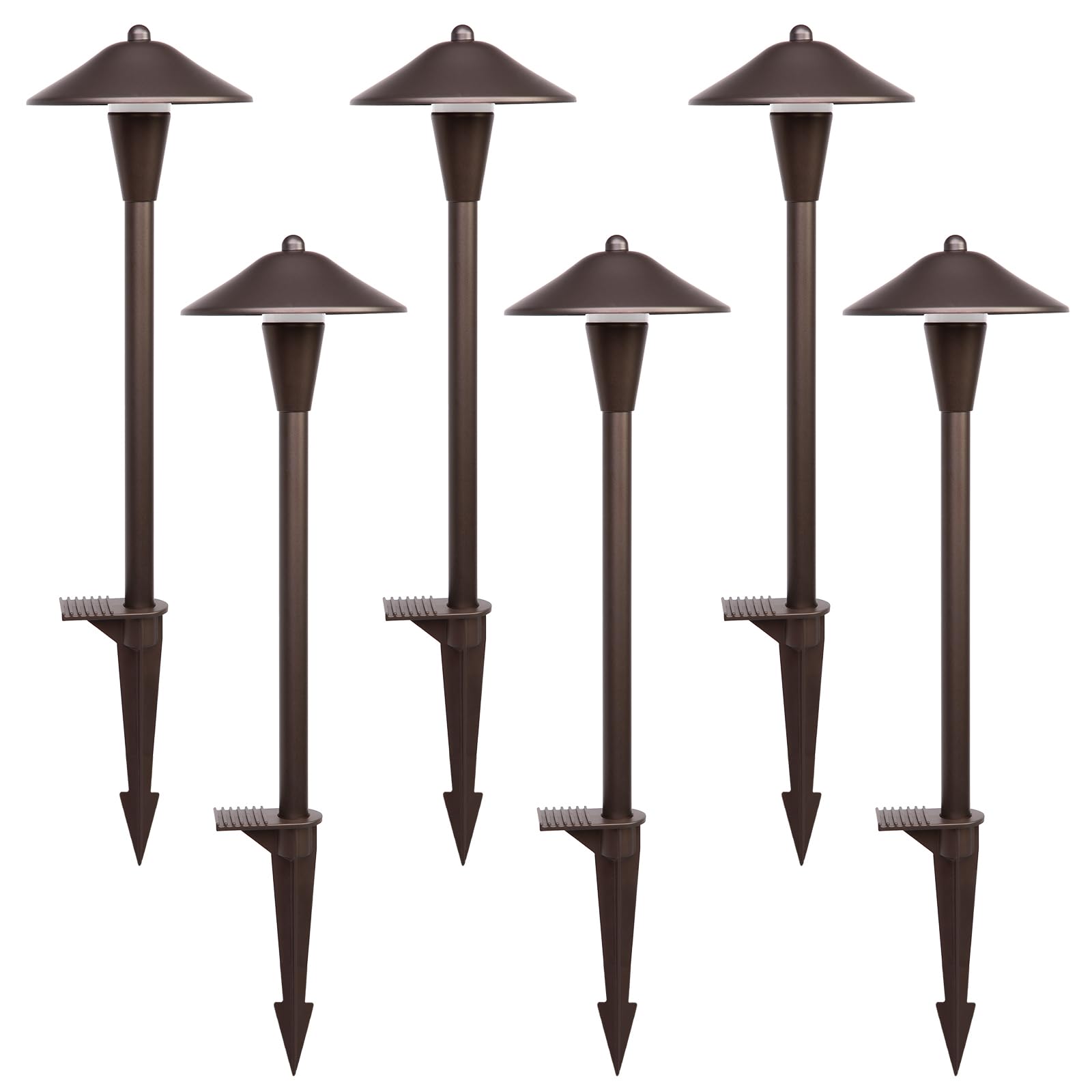 Landscape Path Lights 6 Pack, Low Voltage Pathway Lights Compatible with Transformer, 3CCT Adjustable LED, Premium 12V 24V DC ORB Landscape Path