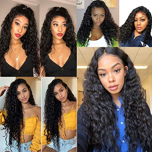 Alimao Peruvian Deep Curly Wave Mixed Hair Wig For Black Women Hair Wigs Wave with Pre Plucked Glueless 360 Full Wavy Hair Wigs(NOT 100% HUMAN HAIR)