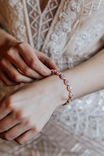 Miniatura 7 de PAENENPH Pulsera de moissanita de oro de 14 quilates para mujer pulsera de lujo de cadena de oro con gota de agua regalo de joyería de Navidad de