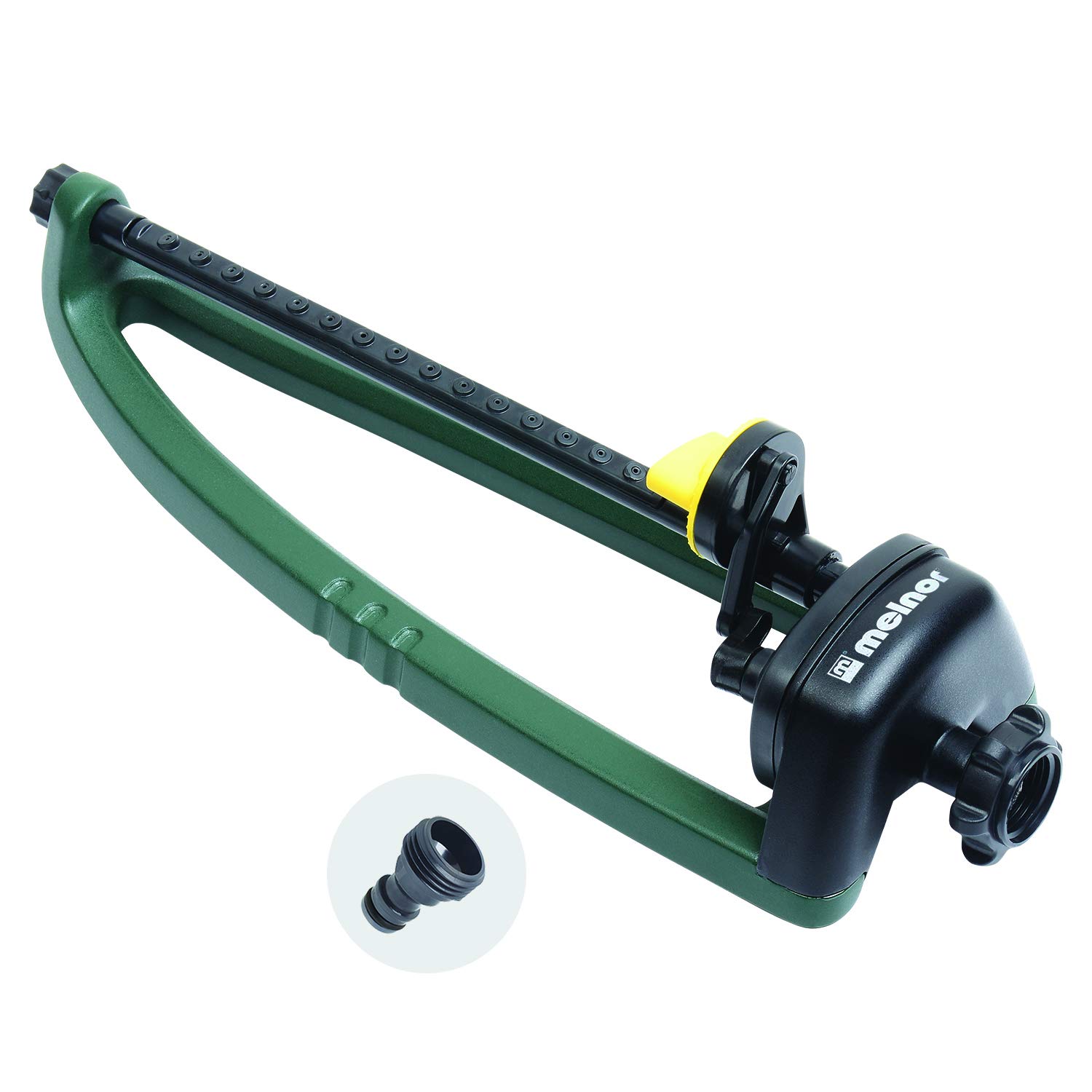 Melnor 65050-AMZ Oscillating Sprinkler with 15 Precision Nozzles and QuickConnect Product Adapter  Bundle, 3,000 sq. ft : Patio, Lawn & Garden