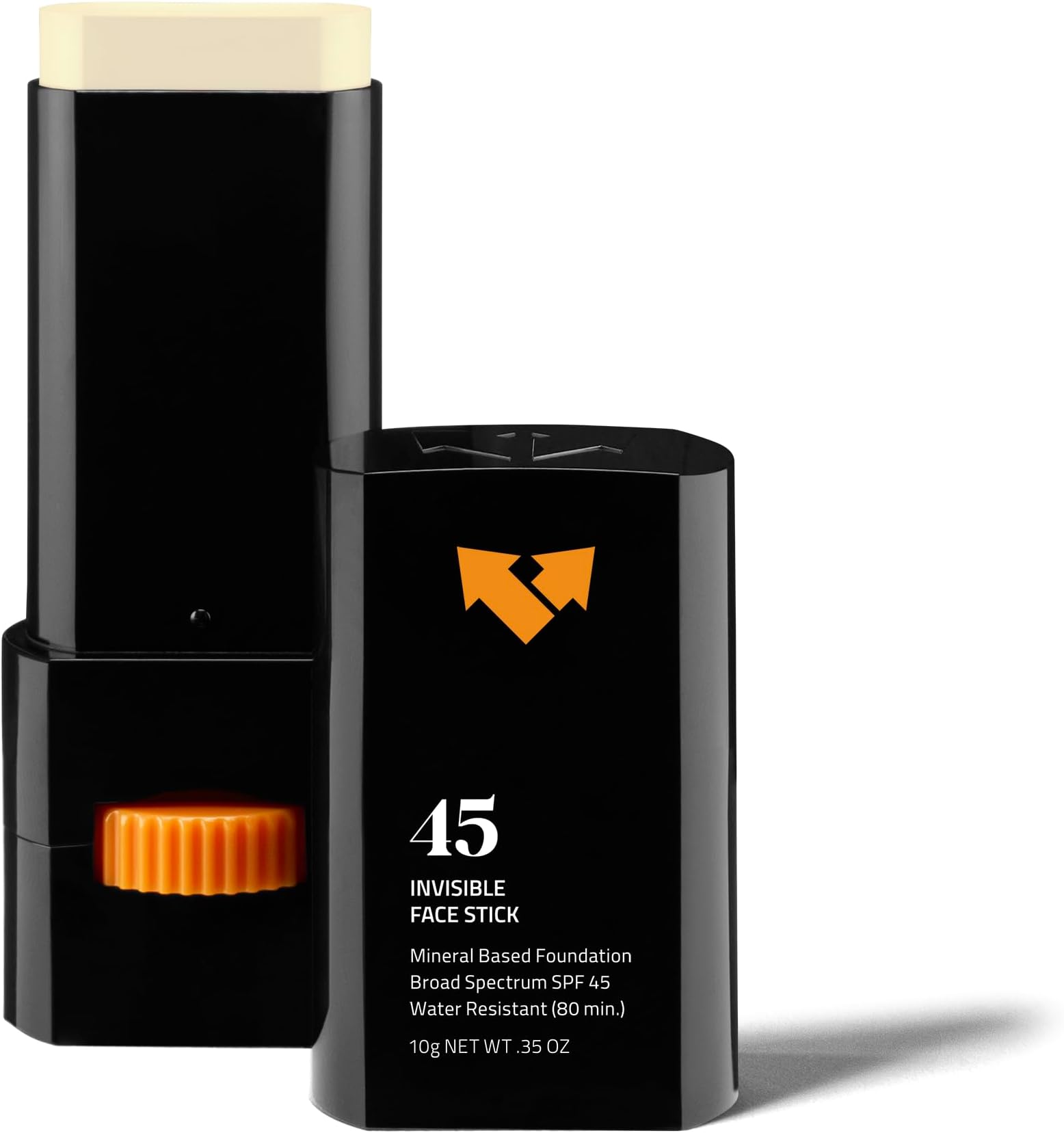 Invisible Face Stick SPF 45, Mineral Sunscreen UVA & UVB Skin Protection, 80 Minute Water-Resistant, Octinoxate & Oxybenzone Free, Non-Greasy, Natural Look, All Day Wear, 0.39 oz