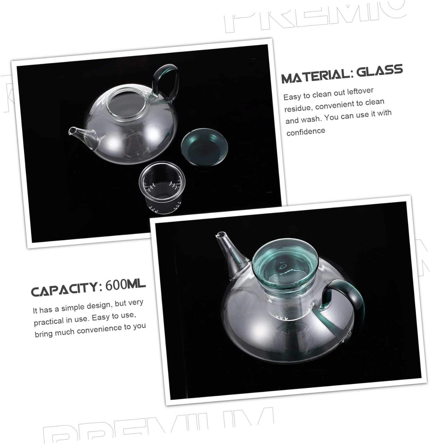 STOBAZA Japanese Style Glass Teapot Infuser Borosilicate Glass Household Coffee Pot for Tea Lovers Suitable for Kitchen and Camping