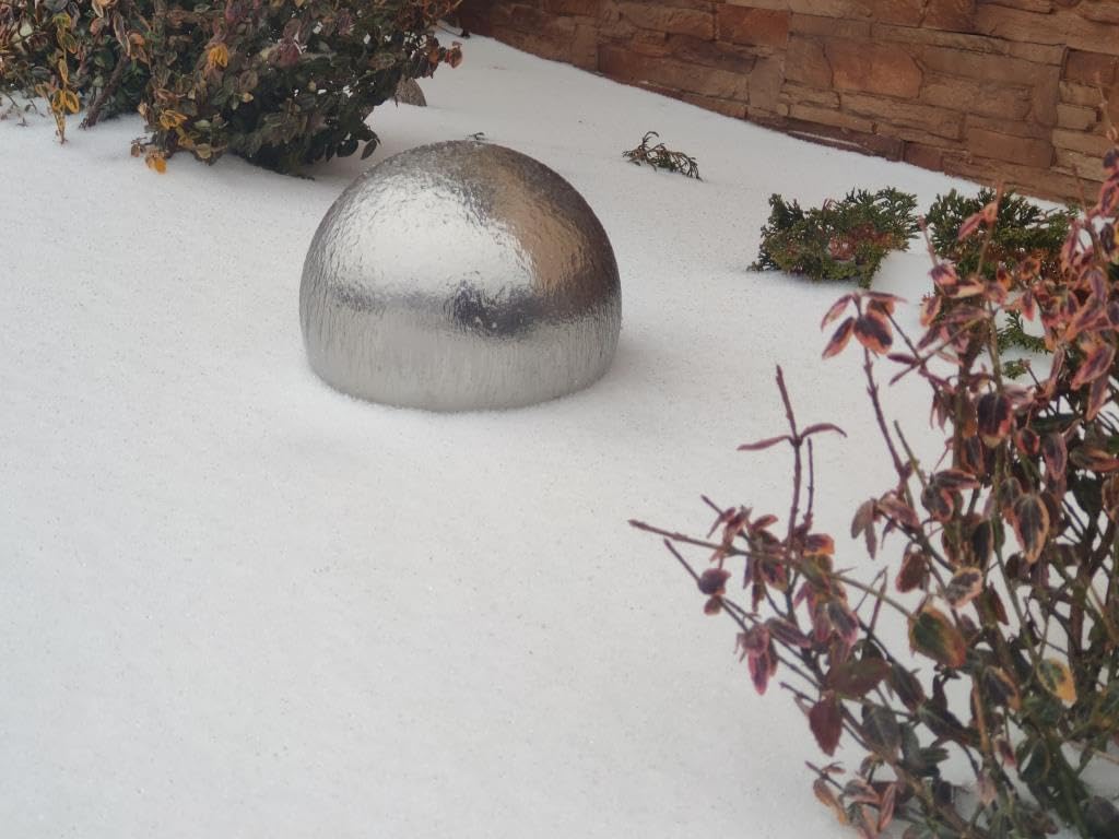 Sphere Shaped Stainless Steel Urn with Separately ABS Base, Outdoor Waterproof Urn for Adult Ashes, Urn for Garden (Memorial Plaque/YES)