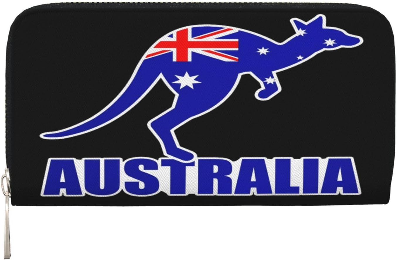 Australia Flag Kangaroo Wallet 7.9X3.9 In