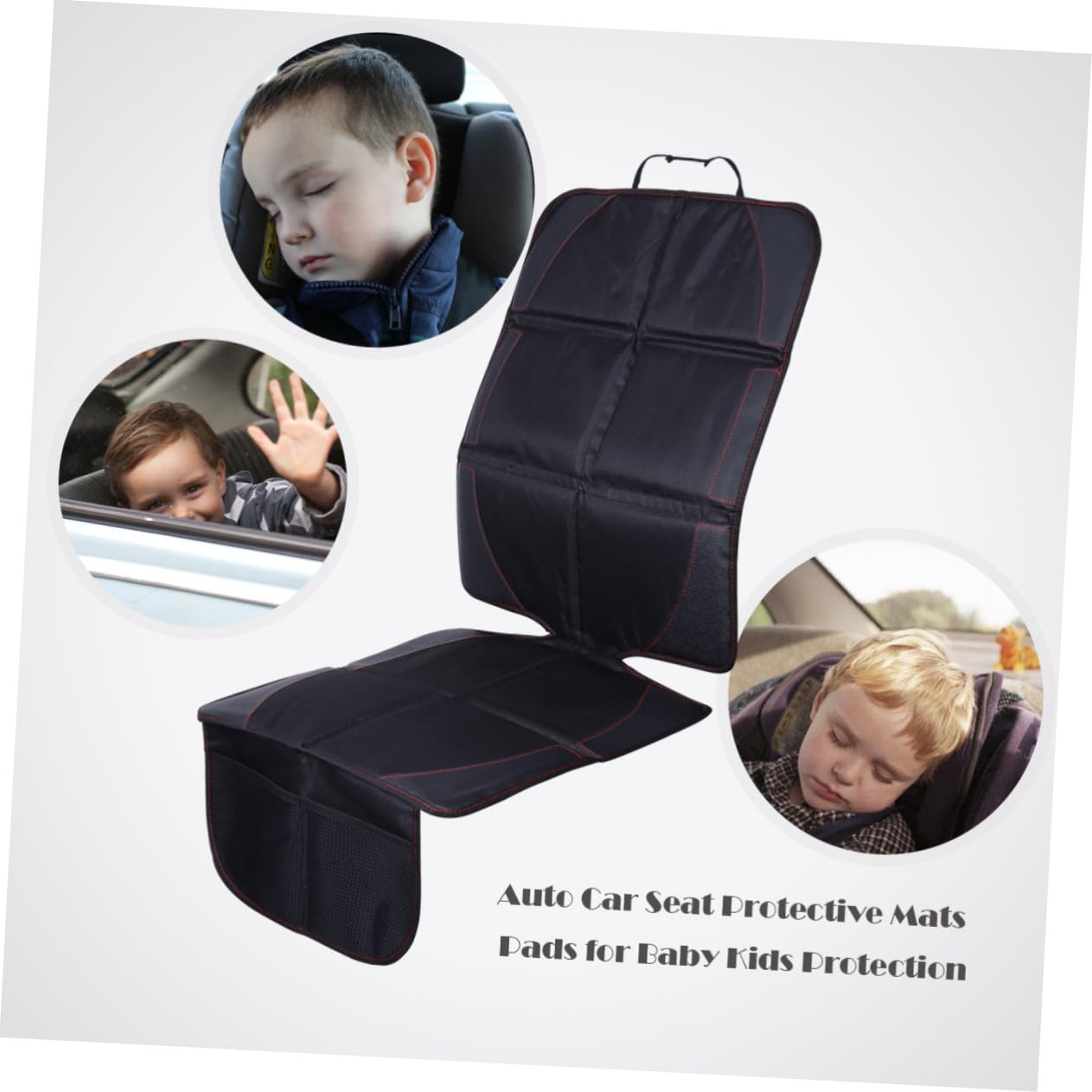 Protezione Seggiolino Auto per Bambini, Nero, Cuoio Oxford Cotone