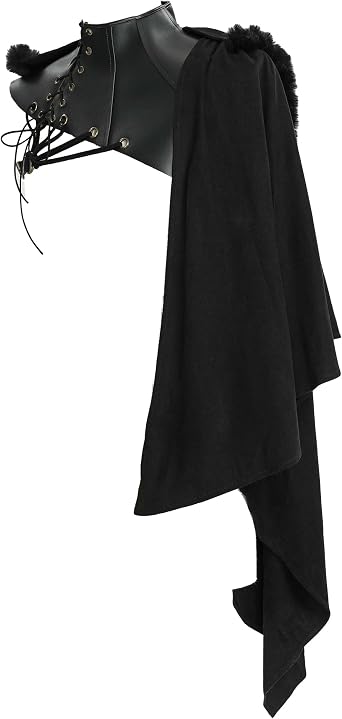 miccostumes Mens Medieval Shawl Renaissance Half Cape with Hood Halloween Costume