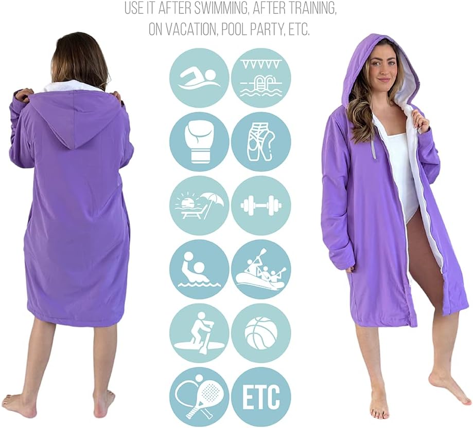 MACAR Waterproof Swim Parka with Towel Lining – Ideal for Poolside & Outdoor Activities