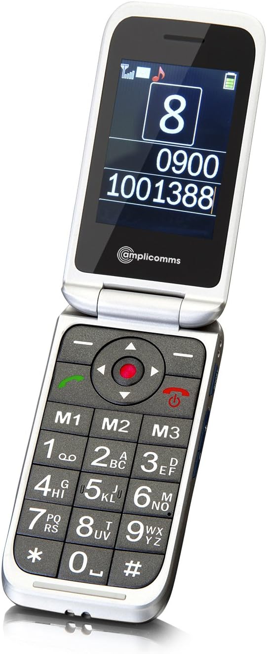 Amplicomms PowerTel M7000i Easy to Use Mobile Phone with SOS - Silver