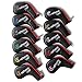 Craftsman Golf 11pcs /Set (4,5,6,7,8,9,A,S,P,L,X) Synthetic Leather Black with Red Edge Iron Head Cover Headcover Set for Callaway Ping Etc. with Zipper
