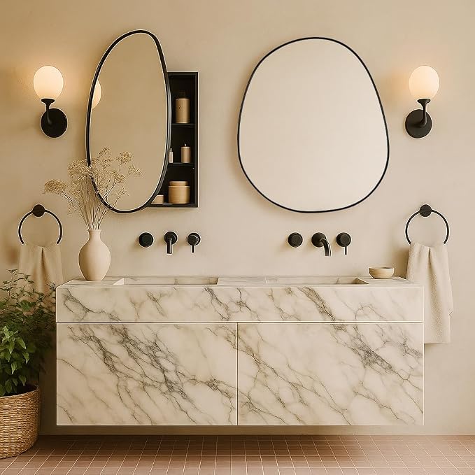 Botiquín de Baño TEHOME Negro Moderno con Espejo miniatura 2
