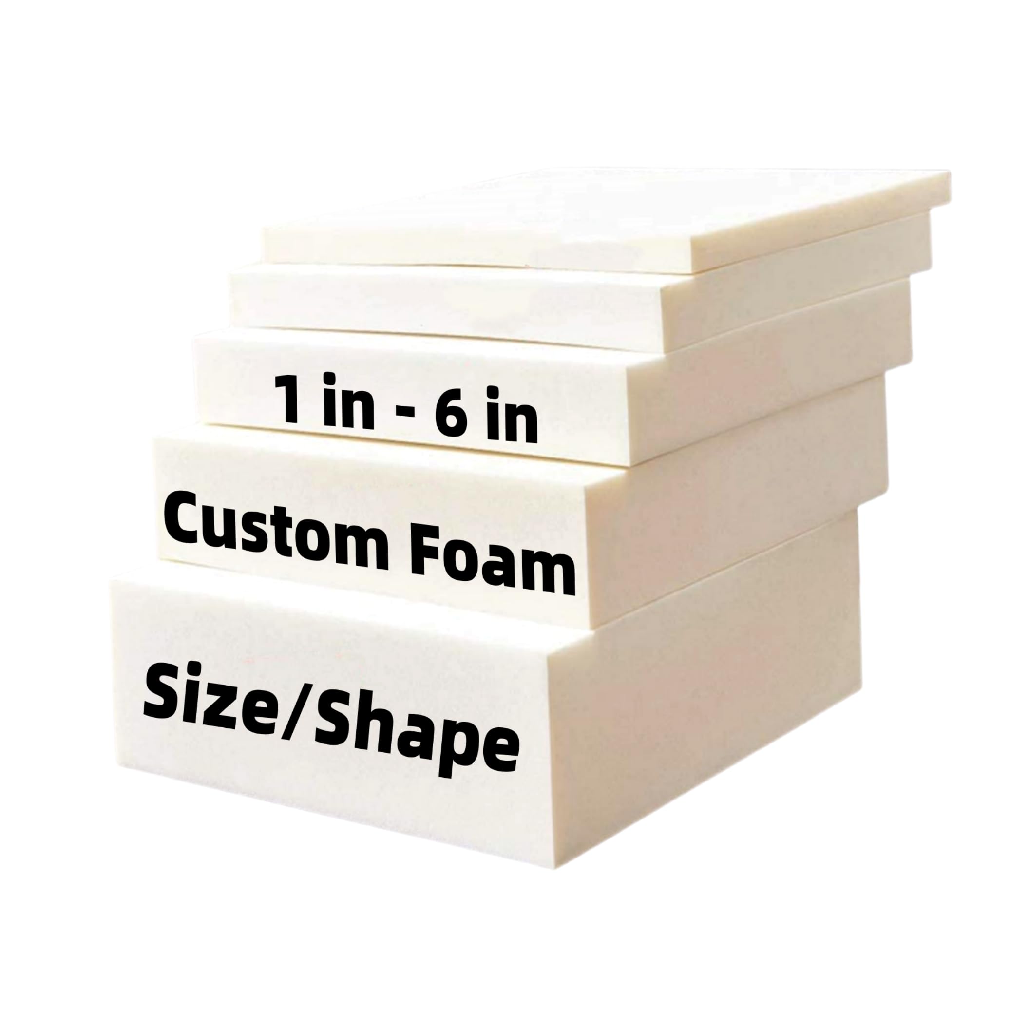 Sincera Custom Foam Filler Cut To Size Foam Filler, Custom Shaped High Density Foam Replacement Indoor Outdoor, Tailored Replacing Saggy Bed Sofa Pad Couch Patio Furniture Cushion Filling, Bespoke Sponge Mattress Pads