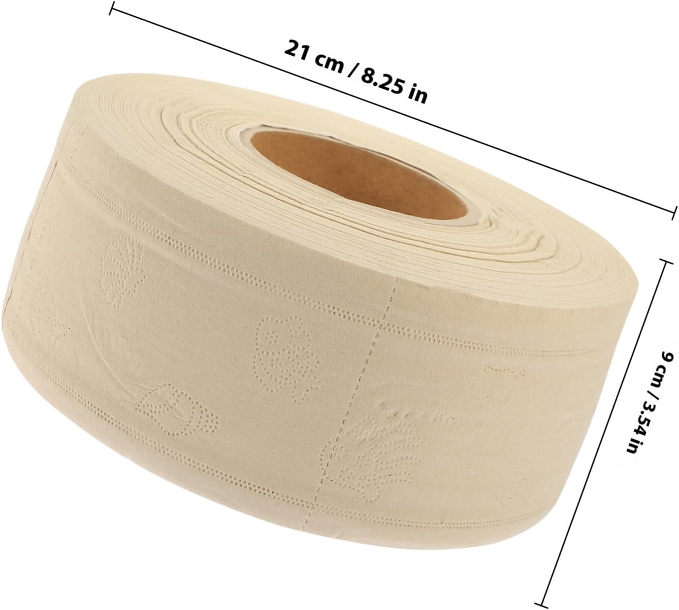 Large Roll Toilet Paper 21x9cm Household Toilet Paper for Home and Office, Unbleached Natural Fiber, Gentle and Durable Bathroom Tissue for Daily Use