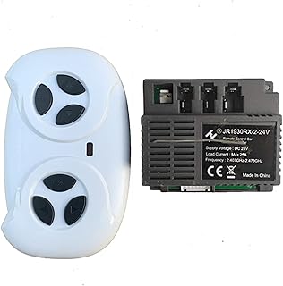 weelye 2.4G Bluetooth Remote Control and JR1930RX-2-24V Receiver Kit Kids Powered Ride On Car ,Controller Control Box Accessories for Children Electric Ride On Car Replacement Parts