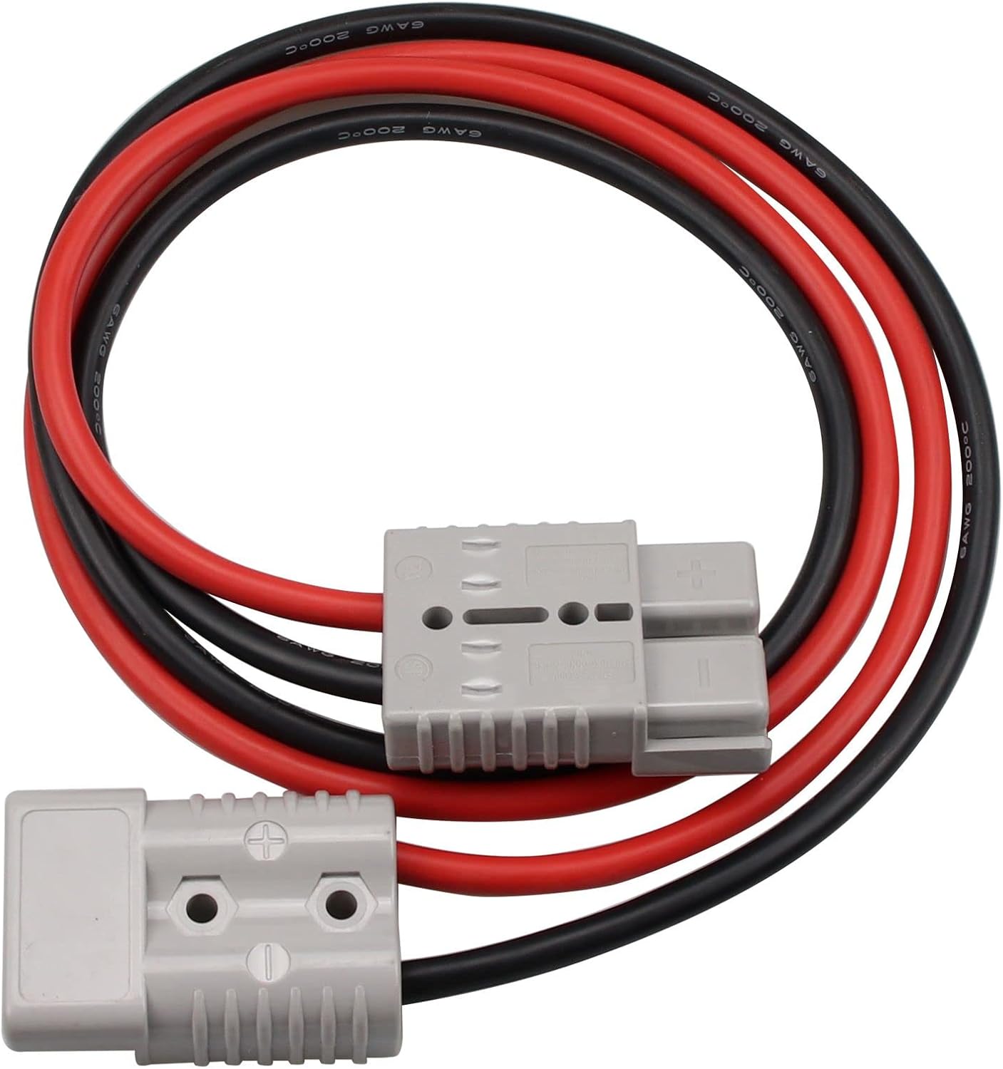 175A Battery Quick Connect Disconnect Plug Jumper 6AWG Cables Connectors for Anderson Connector Plug One-to-One Customization Power Forklift Connector (2 * 6 AWG 47inch)