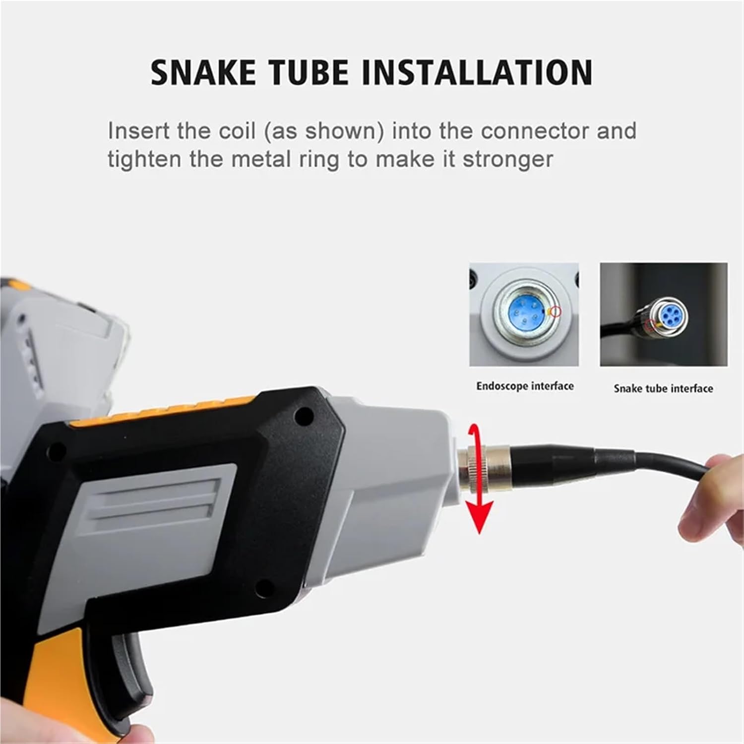 Handheld Endoscope 1080P 4.3 inch Industrial Inspection Camera 8mm with LED Light IP67 Waterproof Borescope for Car Engine Sewer(Yellow)