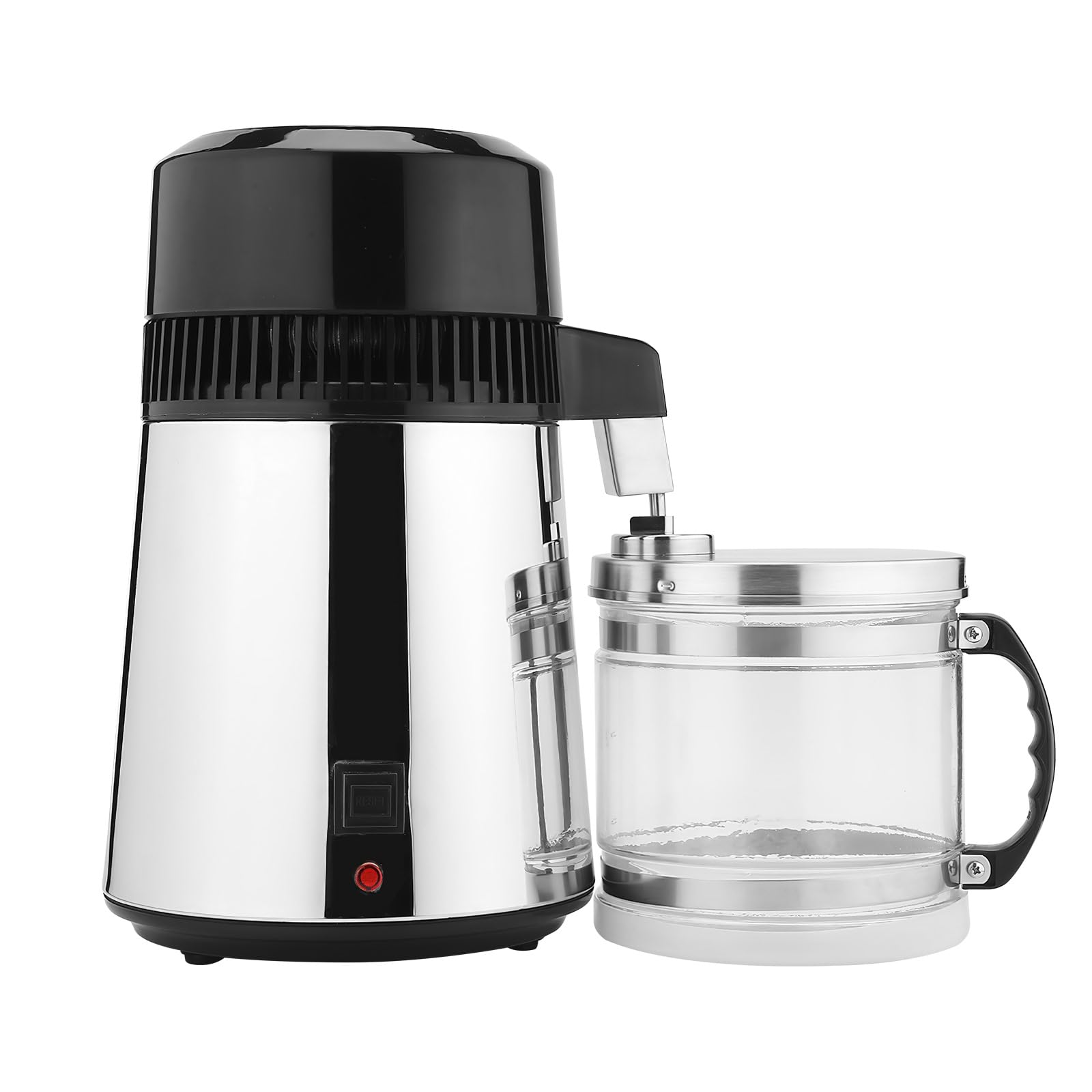 Destilador de Agua 4 L Máquina de Agua Destilada 750 W Máquina de Destilar Agua Interior de Acero Inoxidable Alimentario Contenedor de Plástico para Oficinas/Casas/Viajes (Negro)