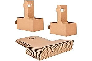 2-Cup Kraft Paperboard Handled Drink Carrier for 12-30oz Drinks