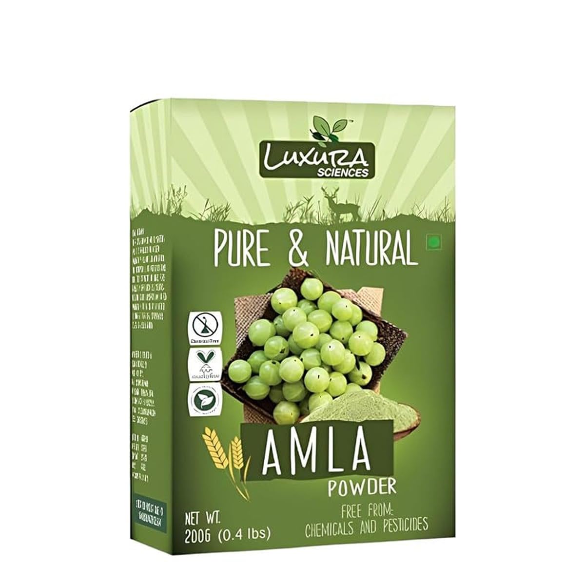 Luxura Sciences Amla Powder – 7.05 Oz (200g) | Pure & Natural Indian Gooseberry | Fine Herbal Powder for Hair & Skin | Ideal for DIY Masks, Natural Beauty & Ayurvedic Use