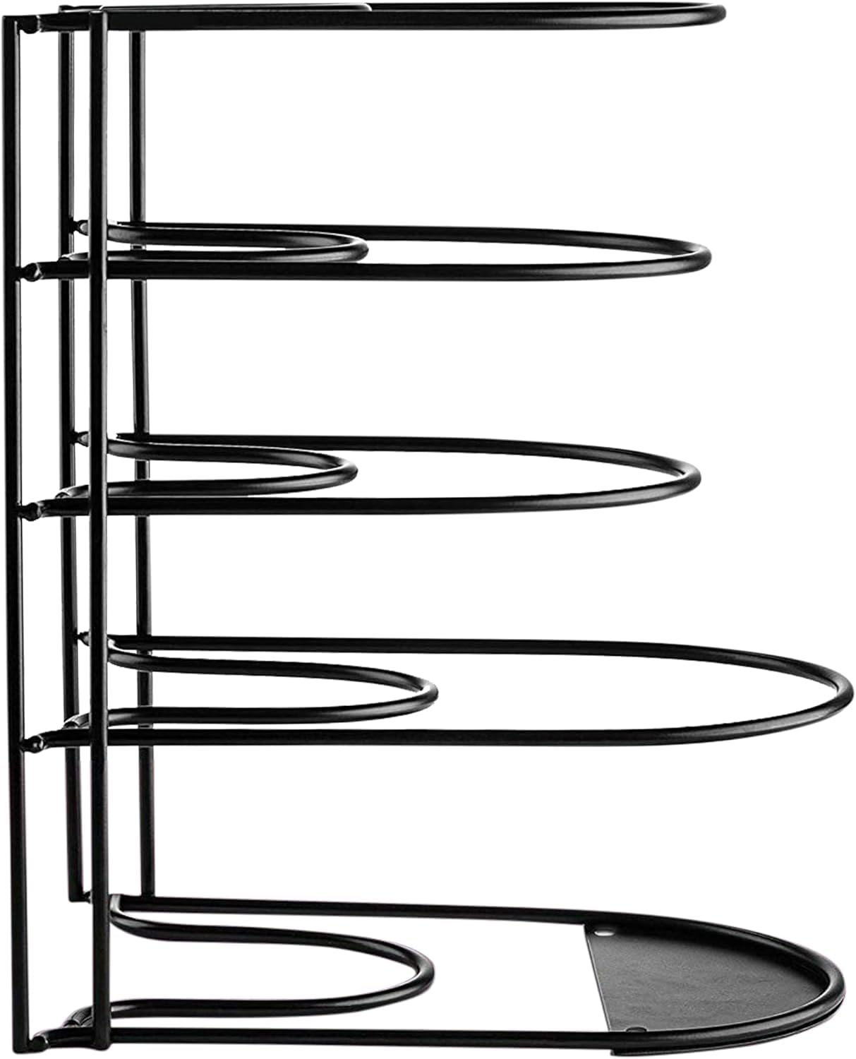 SMH LINE Organizzatore resistente per pentole e padelle in ghisa, sartenes, casseruole, coperchi, scaffale in acciaio resistente a 5 livelli per bancone cucina e armadio