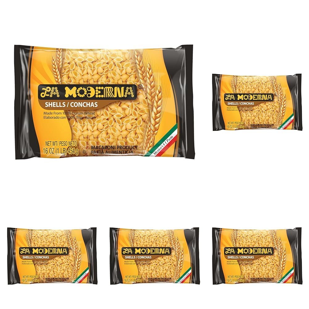 Amazon.com : La Moderna Shells Pasta, Noodles, Durum Wheat, Protein ...