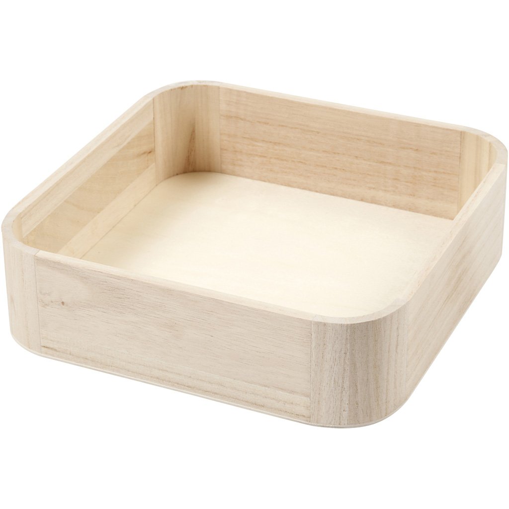 Creativ 56132 Tray, size 25x25 cm, H: 7 cm, pine, empress wood, 1pc
