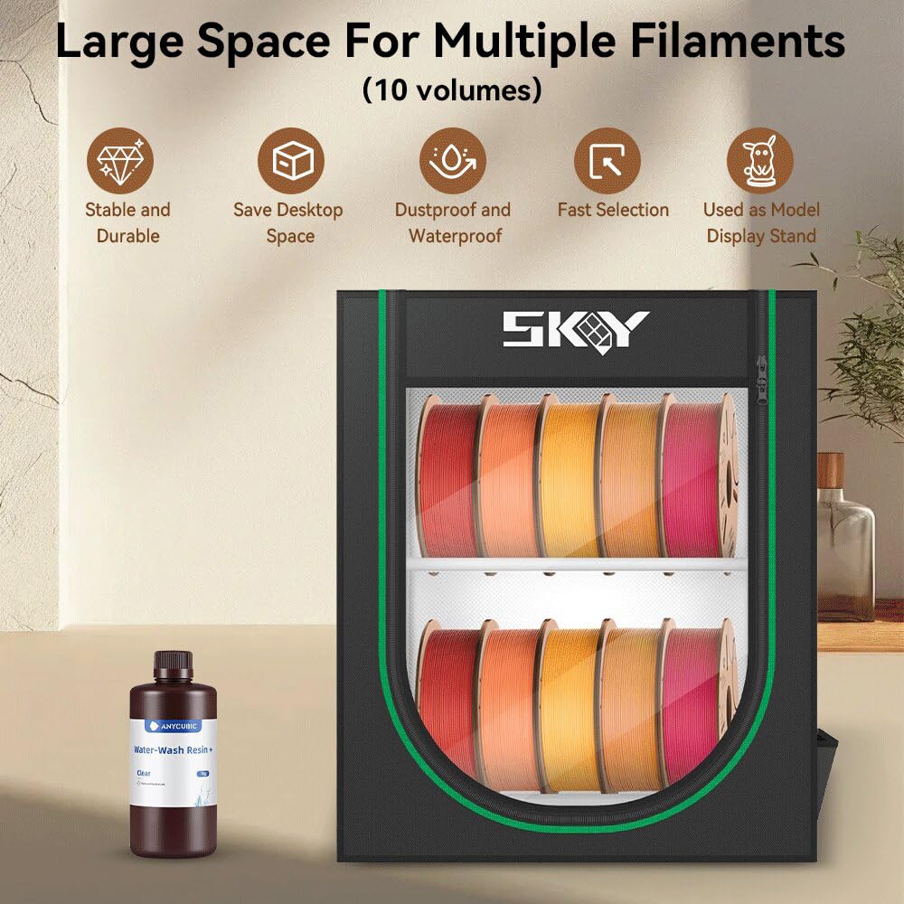 3D Printer Storage Box, Storage Rack for 3D Printing Filaments,Dustproof and Waterproof Enclosure Box for Storage and Easy to Store 10 roll Pack