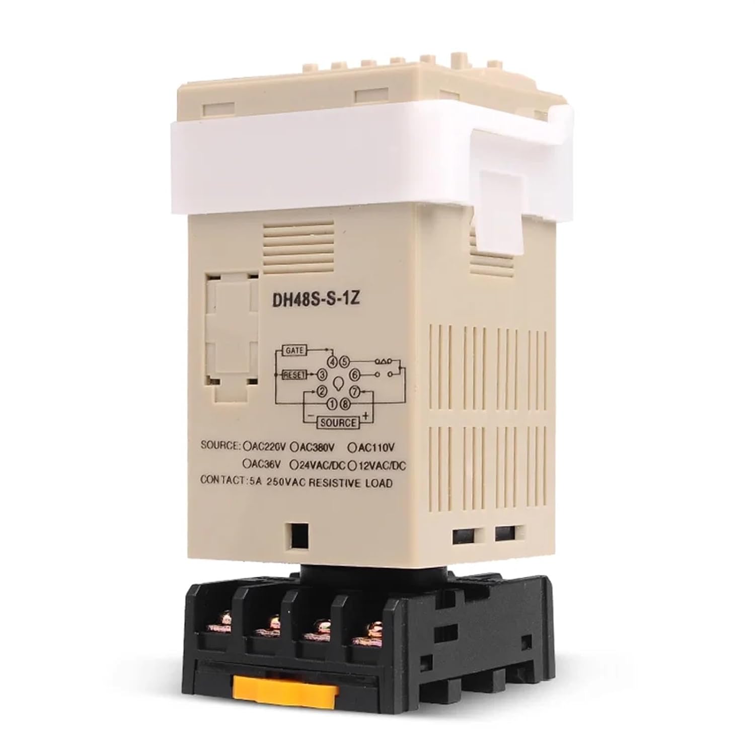 DH48S-S Repeat ON & Off Cycle Timer Delay SPDT Control Digital Time Relay 8Pins with Socket Base DH48S AC 220V 110V 24V 12V(Multi Volt 24-240V)