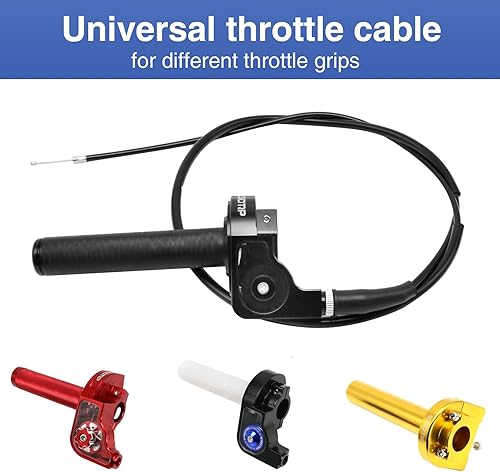 Miniatura 4 de 2 cables de acelerador para motocicleta con agarre del acelerador de 0.866 in CNC de aluminio Quick Twister con cable de acelerador CRF50 70 110