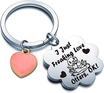 Otter Keychain For Otter Lover Enthusiast Gifts Sea Animal Keychain Animal Lover Christmas Jewelry