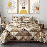 ANNA Z HOME & DESIGN Scarlett 3-Piece Quilt Set. 100% Cotton Fabrics and Filling. Hand-Made Patchwor