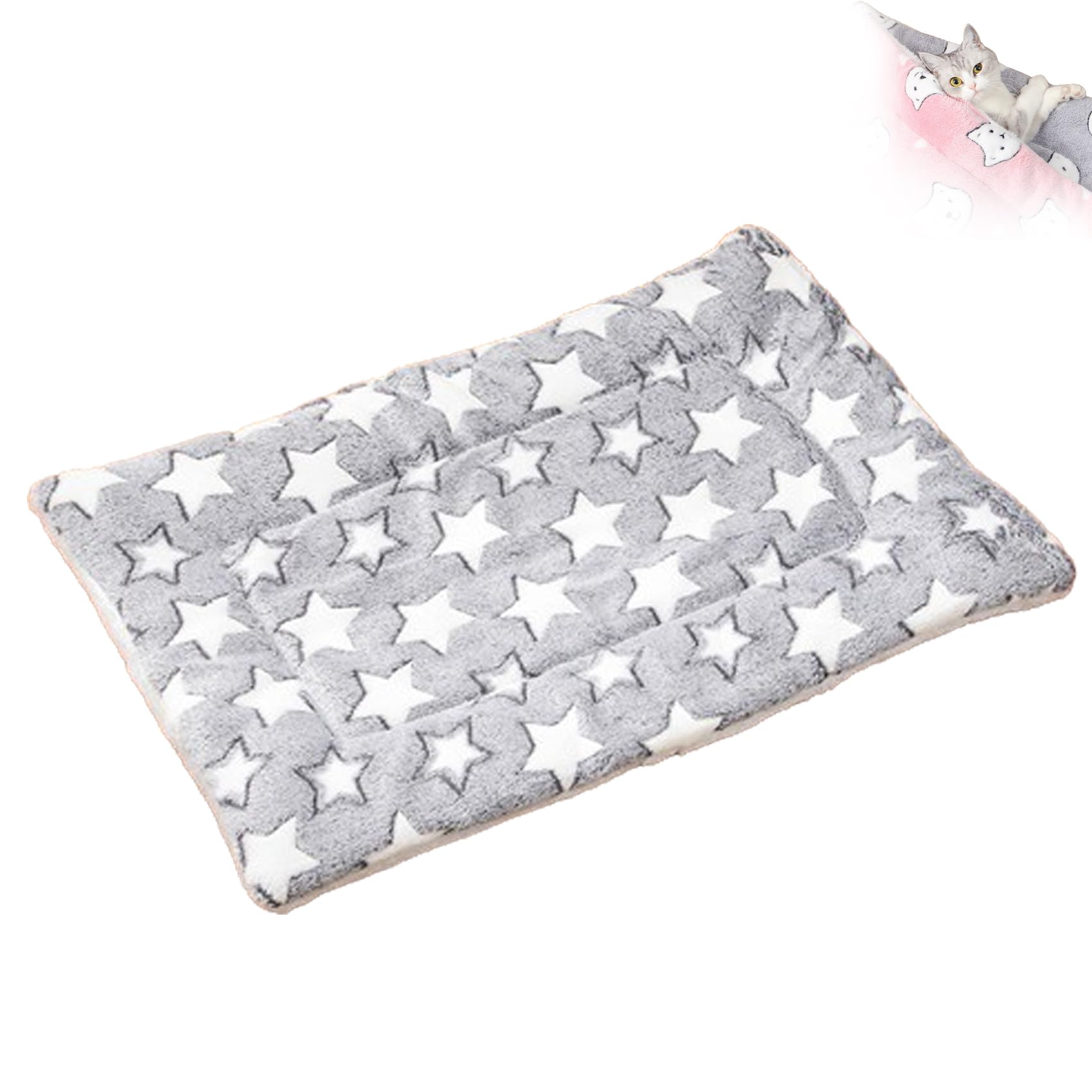WEJDYKG Cosy Calming Cat Blanket, Cozy Calming Cat Blanket, Calming Blanket for Cats, Cozy Kitty Bed for Indoor Cats Calming Thick for Anxiety and Stress (Large,C)