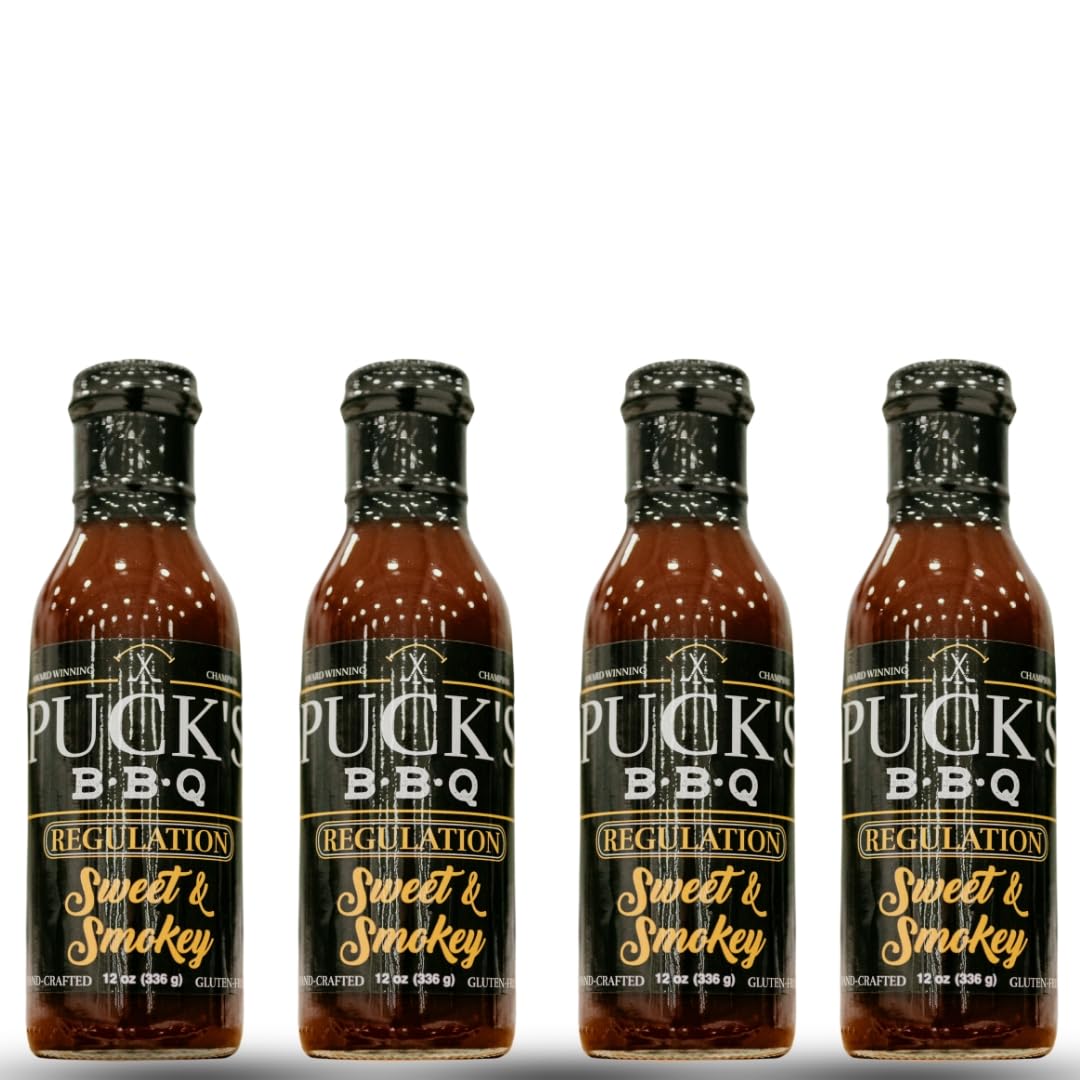 Puck's Regulation Sweet & Smokey BBQ Sauce, 12 oz (3)
