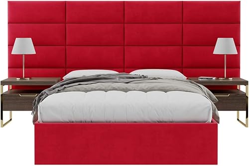 Miniatura 58 de Vänt - Paneles tapizados de cabecera para montar en la pared, diseño Isabelle, 60 x 23 pulgadas, configuración de 4 paneles individuales,