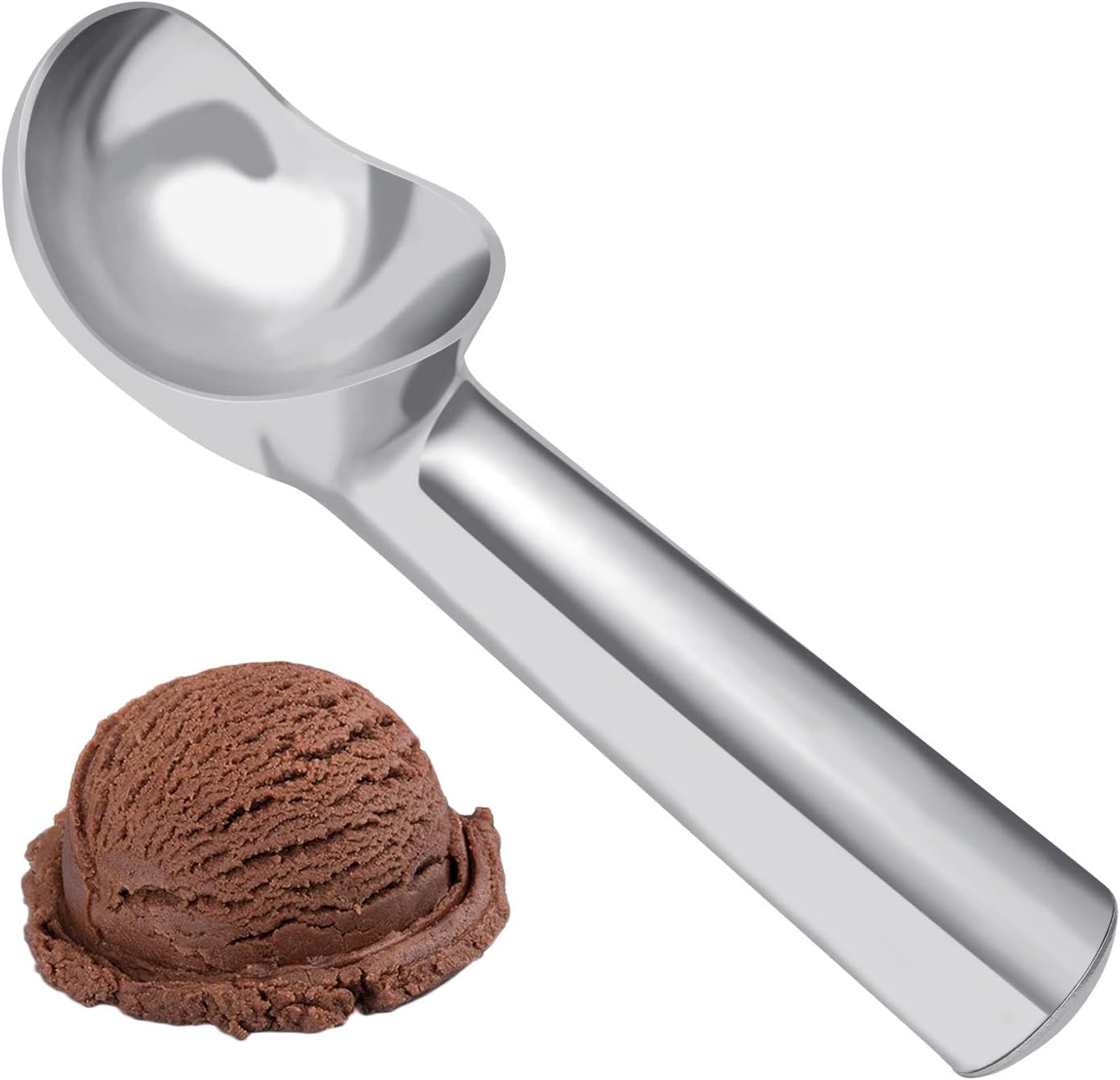 Ice Cream Scoop,Nonstick Anti-Freeze One Piece Aluminum Scooper Spoon, Heavy Duty Durable Design, Easy Clean, for Meatballs, Mellon Balls, Mashed Potatoes and Muffins - 7 inch